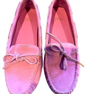 J.Crew suede leather driving shoes , pink, size 8